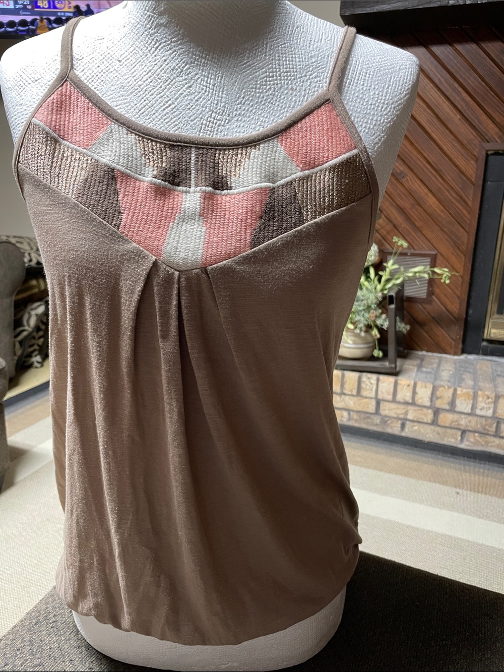 Maurice’s Taupe pleat Top with elastic bottom